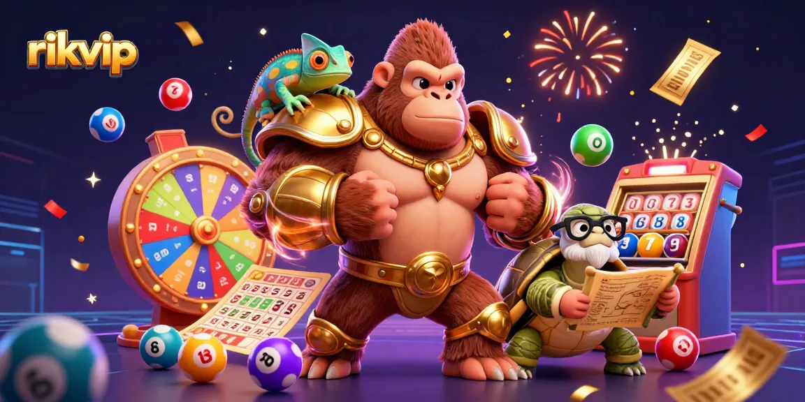Experience the excitement of rikvip gaming with our powerful characters in a vibrant casino setting.