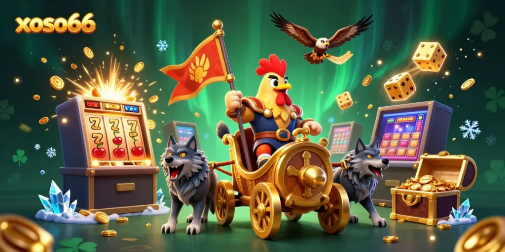 Experience thrilling jackpots at xoso66 with dynamic characters and vibrant casino elements in a stunning 3D illustration.