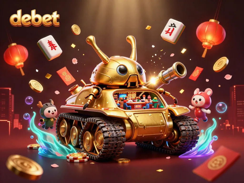 Experience the excitement of debet with a golden beetle tank casino, showcasing vibrant gaming elements.