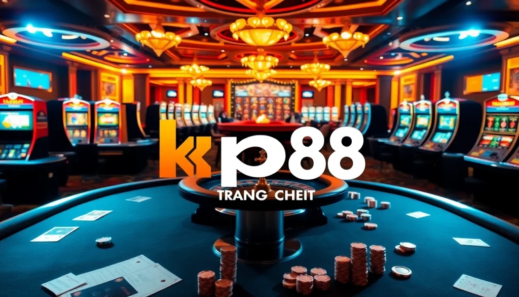 Experience kp88 trang chủ with a vibrant and luxurious online casino setting, showcasing exciting gameplay.