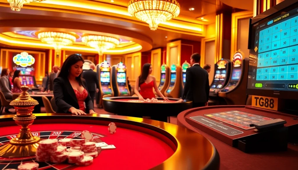 Experience the thrill of winning at TG88 casino with vibrant tables and enthusiastic players.