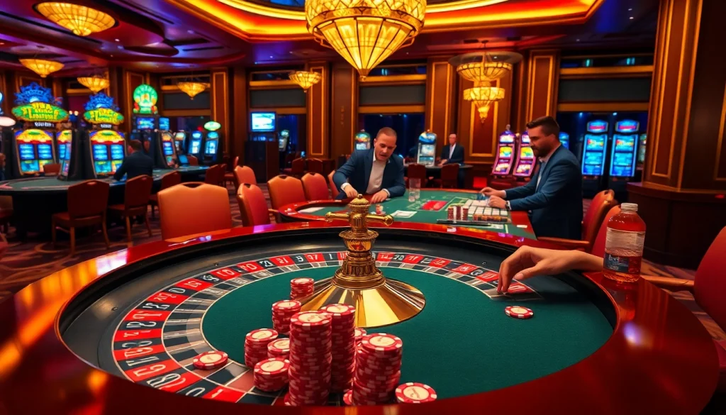 Experience thrilling gameplay at bj88.com with an elegant casino atmosphere featuring roulette and blackjack.