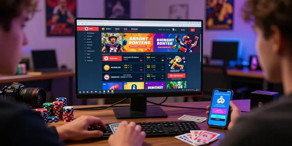 Engaging online gambling scene showcasing the excitement of accessing Link vào sv88 on a vibrant betting platform.