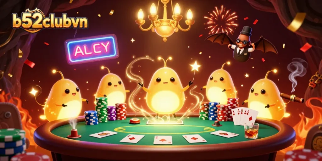 Join the excitement at b52clubvn where glowing characters light up a thrilling casino experience!